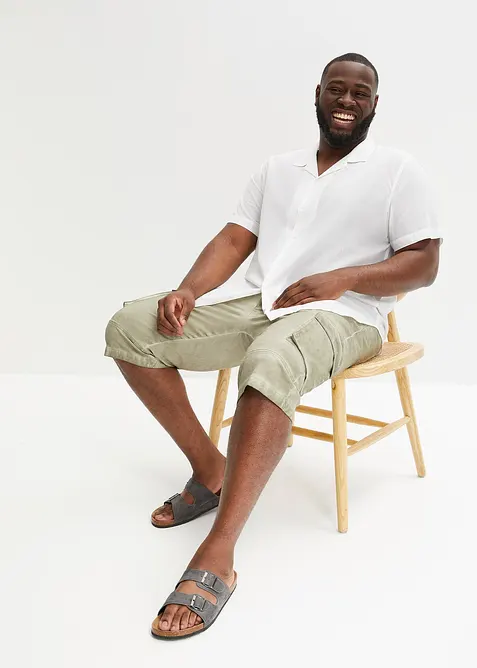 Lang cargo-bermudashorts med stretch og komfortsnitt, Regular Fit, bonprix