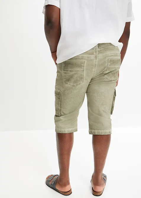 Lang cargo-bermudashorts med stretch og komfortsnitt, Regular Fit, bonprix