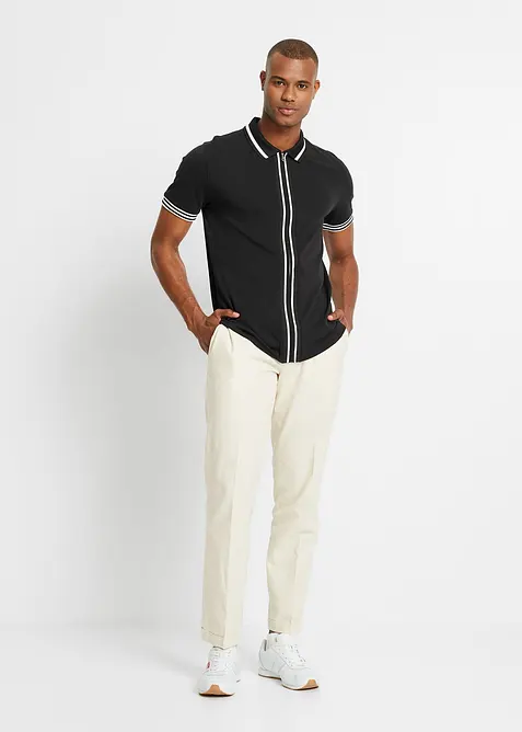 Pik&eacute;-poloskjorte i 100% bomull med glidel&aring;s, bonprix