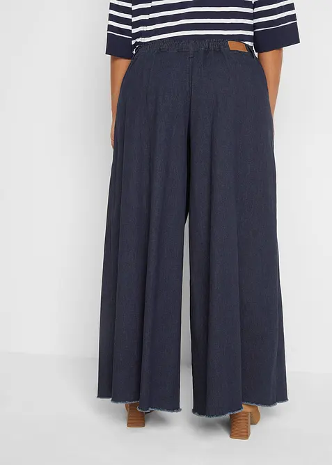 Wide Leg bukseskj&oslash;rt i denim, bonprix