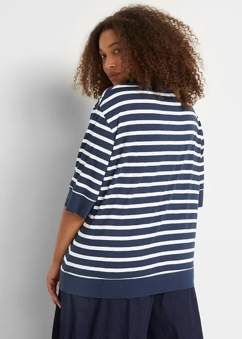 Poloskjorte i viskosemiks, bonprix