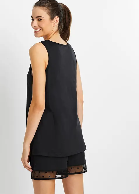 Kort pyjamas med nydelige, innfelte blonder, bonprix