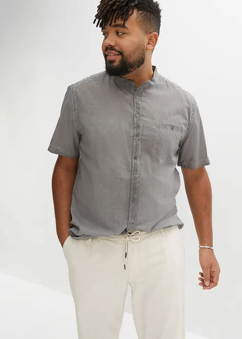 Kortermet skjorte i vasket look, bonprix