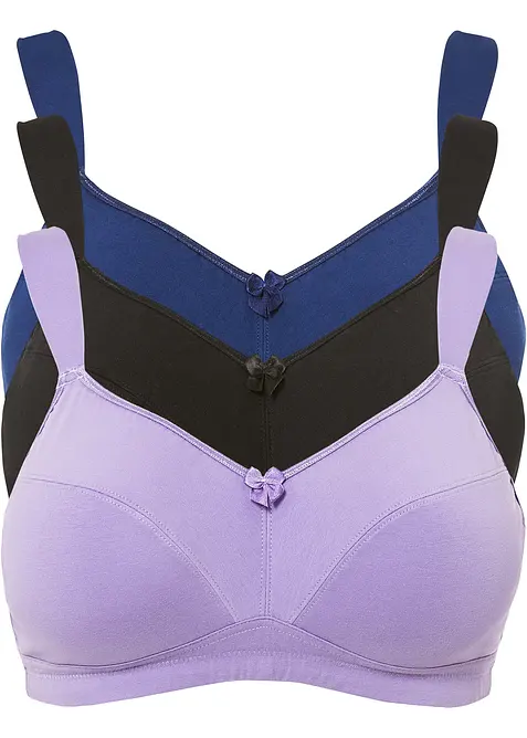 BH uten spiler med bomull (3-pack), bonprix