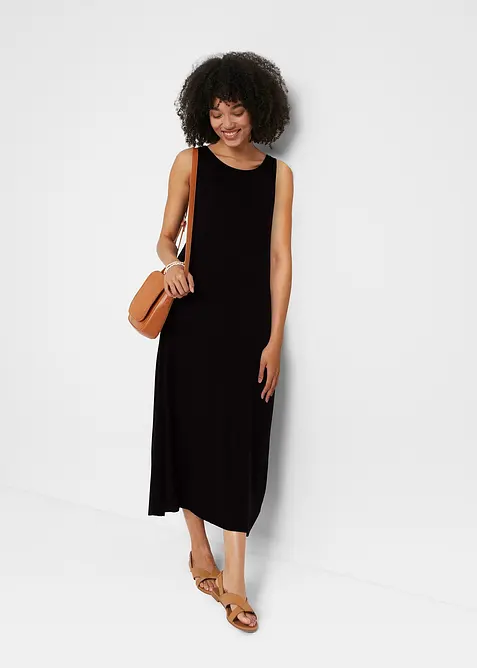 Lang jerseykjole med klimasmart viskose, bonprix