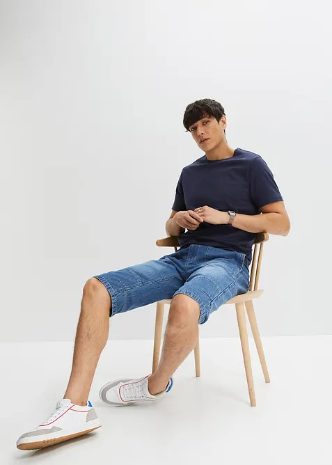 Lang pull on-bermudashorts i lett denim, Relaxed Fit, bonprix