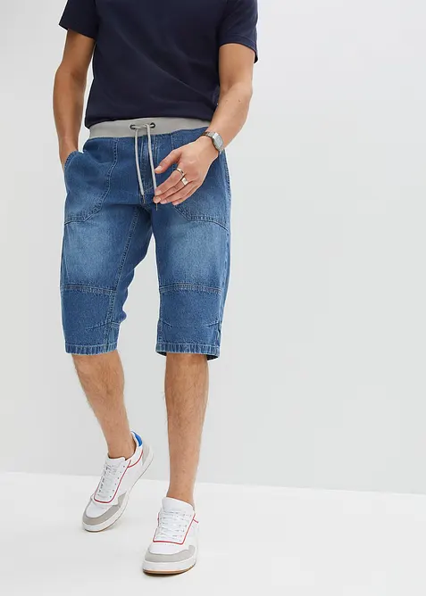 Lang pull on-bermudashorts i lett denim, Relaxed Fit, bonprix