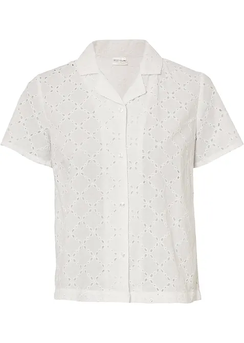 Moderne bluse med hullbroderi, bonprix