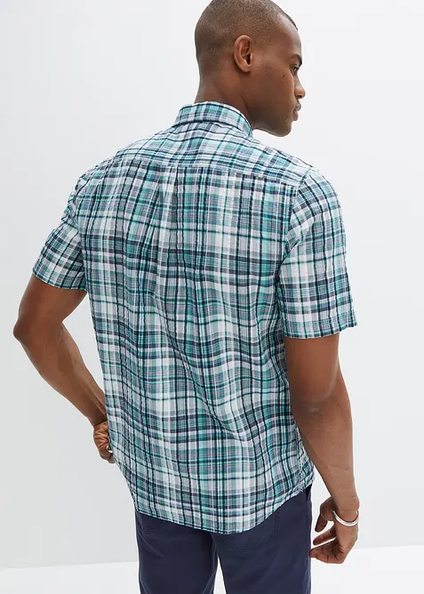 Kortermet skjorte i kreppmateriale av 100% bomull, bonprix