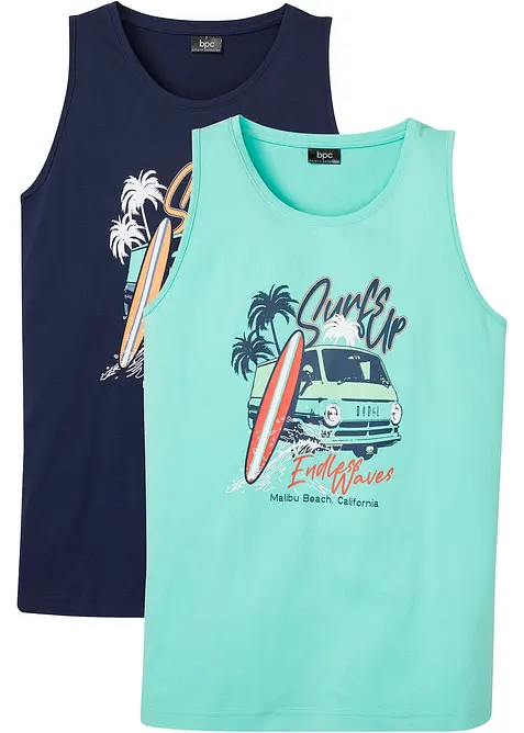 Singlet i økologisk bomull (2-pack), bonprix