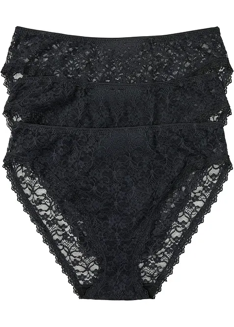 High Leg-truse i resirkulert blondemateriale (3-pack), bonprix