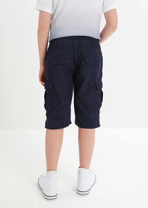 Pull on-bermudashorts i økologisk bomull med cargolommer, Regular Fit, bonprix