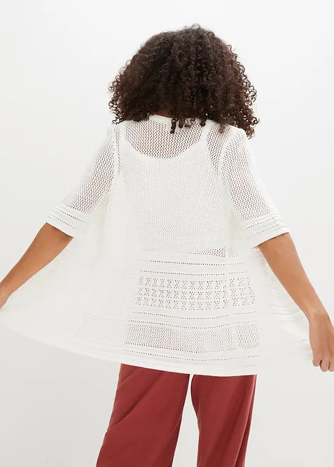 Cardigan med hullmønster, bonprix