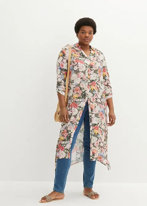 Lang bluse i lett viskose, bonprix