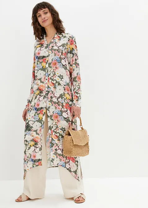 Lang bluse i lett viskose, bonprix