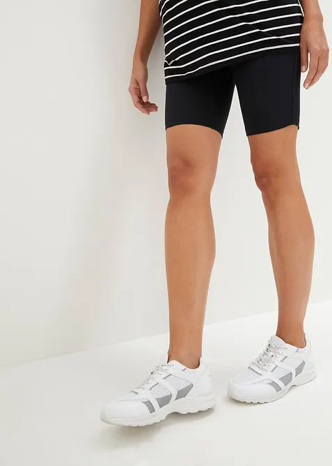 Mamma-sykkelbukse i økologisk bomull (2-pack), bonprix