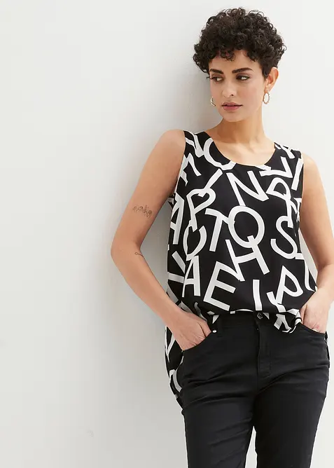 Blusetopp i lett viskose, bonprix