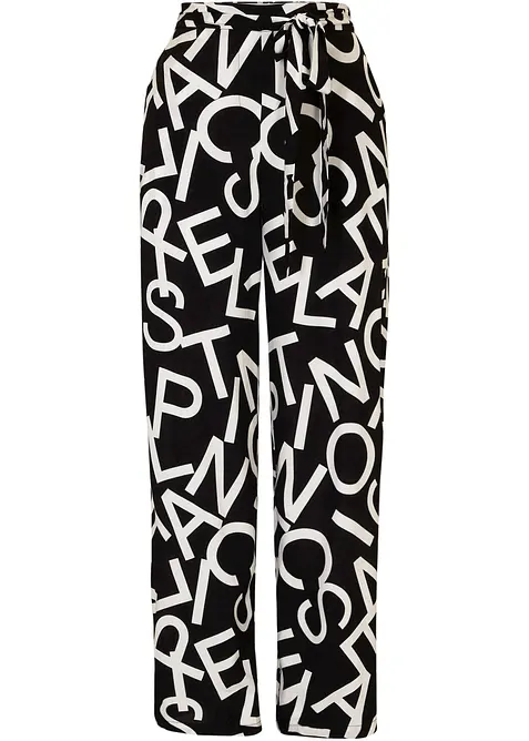 Vid bukse med knytebelte, bonprix