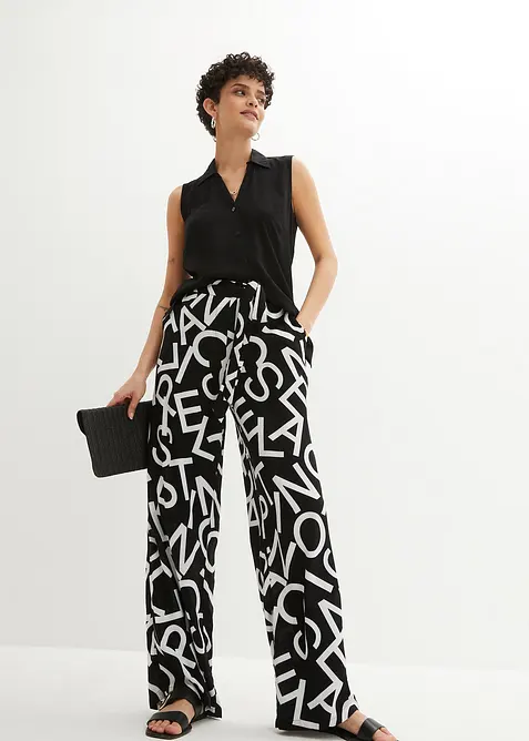 Vid bukse med knytebelte, bonprix