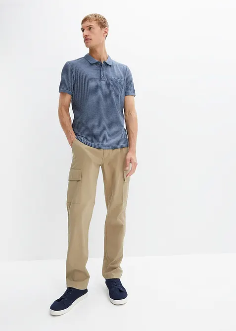 Poloshirt med vasket look, kort arm, bonprix