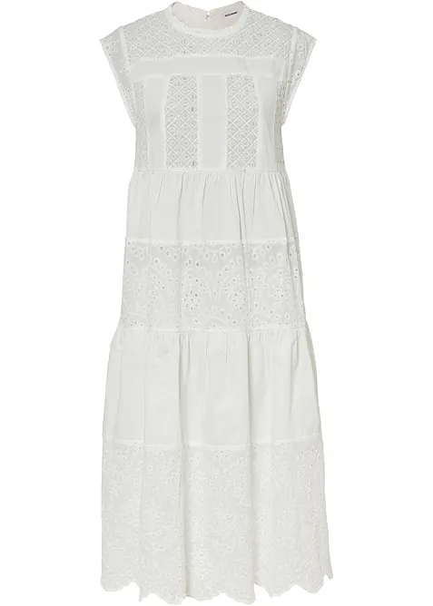 Midikjole med blonde, bonprix