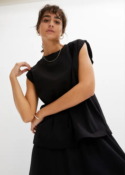 Oversized topp i 100% &oslash;kologisk bomull, bonprix