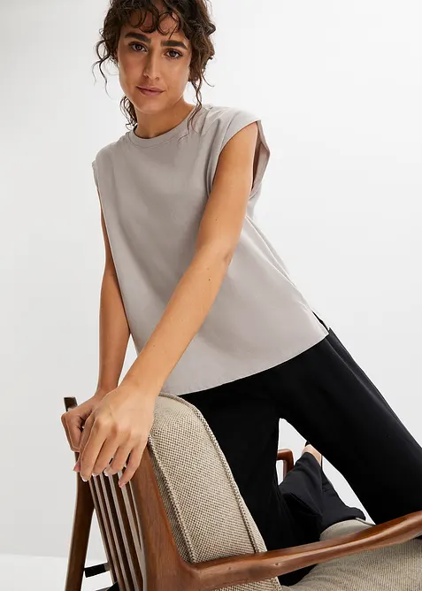 Oversized topp i 100% &oslash;kologisk bomull, bonprix