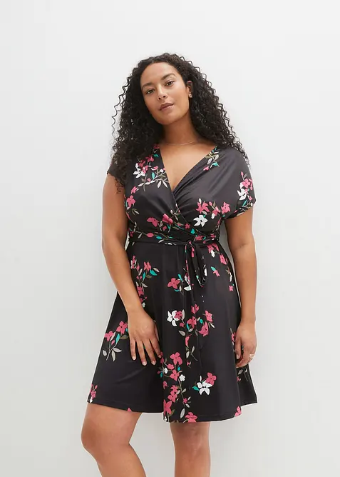 Jerseykjole i omslagsstil, bonprix