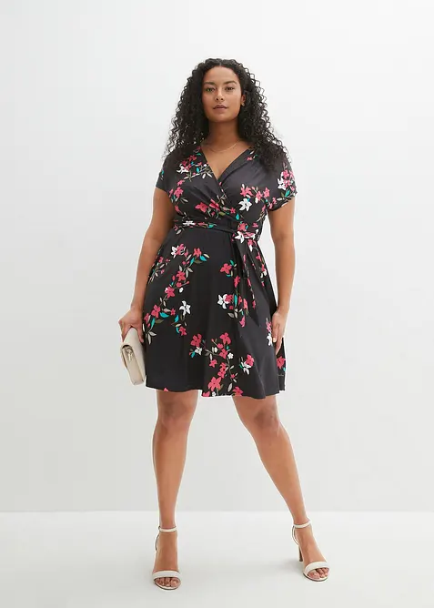 Jerseykjole i omslagsstil, bonprix