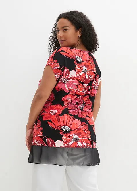 Lang topp med chiffon, bonprix
