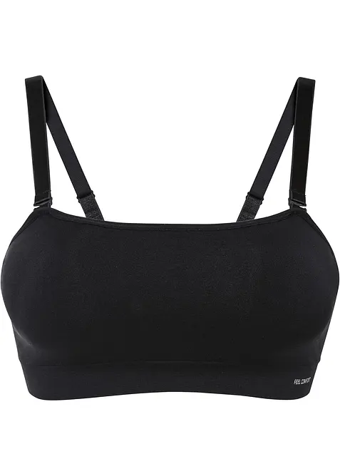 Vattert Feel Comfort Seamless Bandeau-BH med avtagbare stropper, bonprix