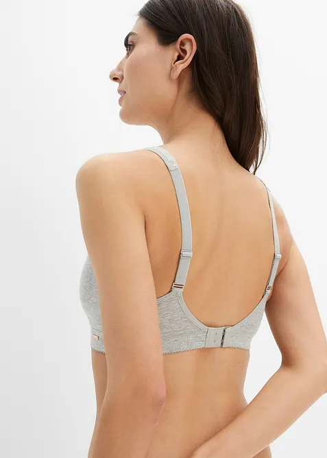 T-skjorte-BH uten spiler med bomull (2-pack), bonprix