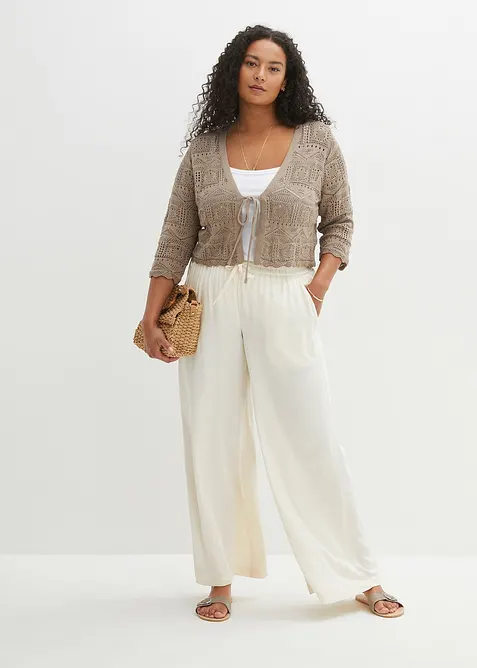 Bolero med hullmønster og 3/4-lange ermer, bonprix