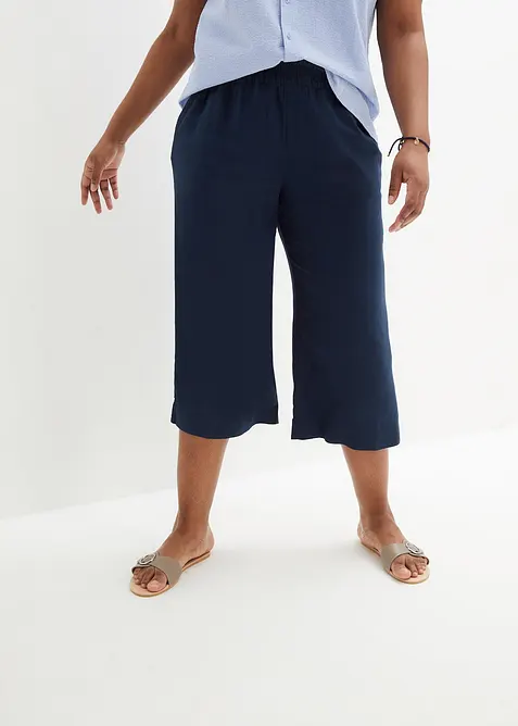 Legglang culotte i lin, bonprix