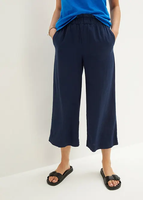 Legglang culotte i lin, bonprix