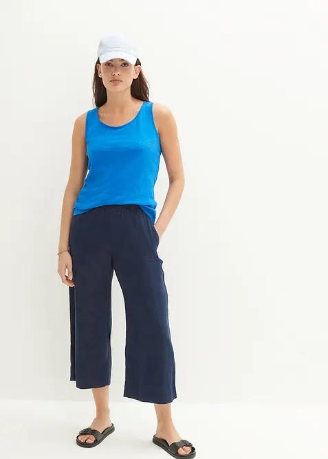 Legglang culotte i lin, bonprix