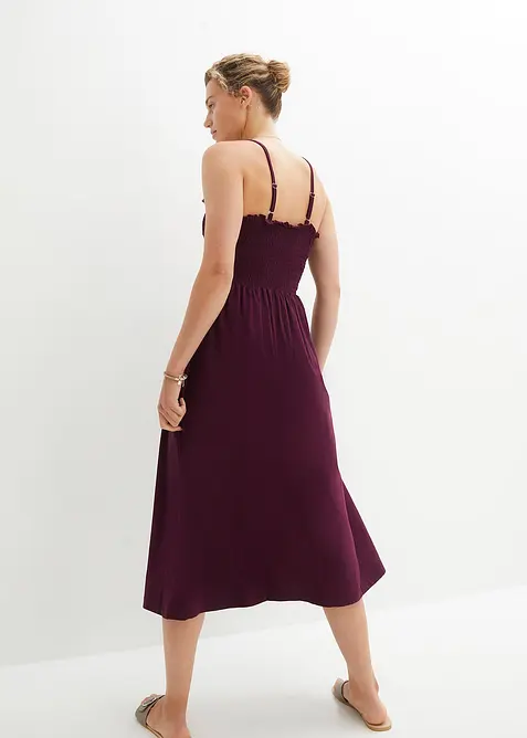 Jerseykjole i maxi-lengde med vaflet overdel, bonprix