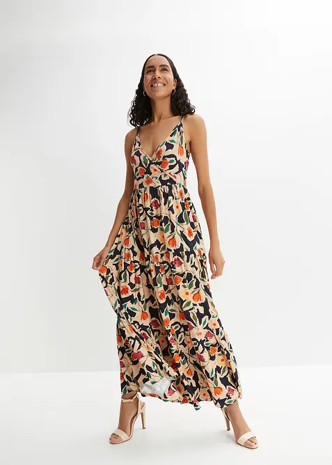 Maxikjole i myk viskosemiks, bonprix