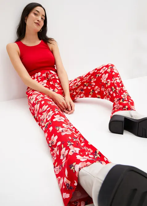 Ribbet topp i 100% &oslash;kologisk bomull (2-pack), bonprix