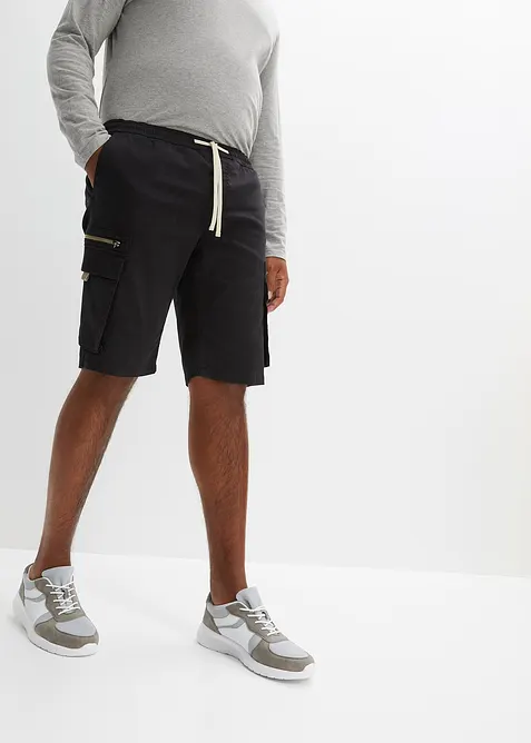 Slip on stretch-bermuda med cargo-lommer, Regular Fit, bonprix