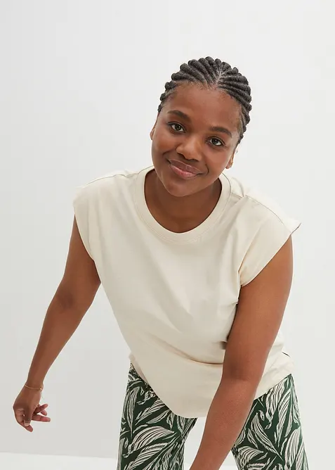 Oversized topp i 100% økologisk bomull, bonprix