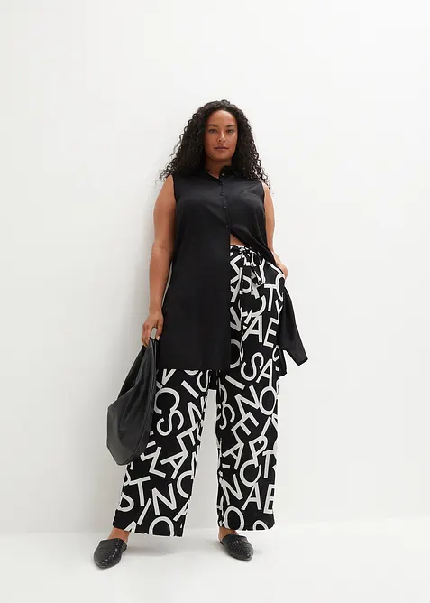 Vid bukse med knytebelte, bonprix