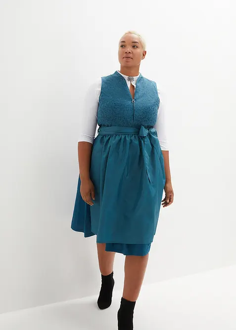 Dirndl med jacquardm&oslash;nster og forkle, i midi-lengde (2-delt sett), bonprix