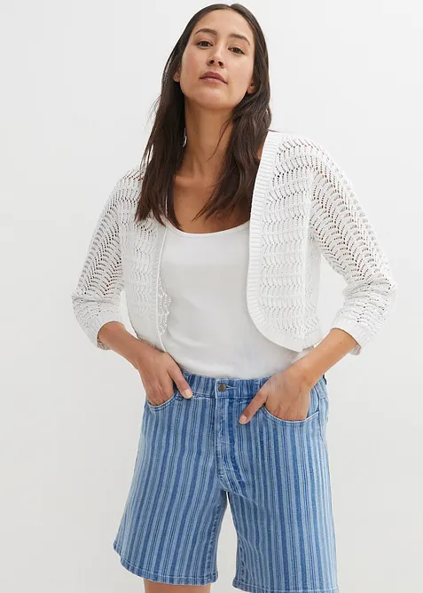 Bolero i heklet look, kortere ermer, bonprix
