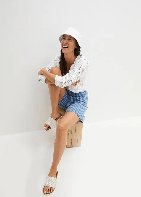 Bolero i heklet look, kortere ermer, bonprix