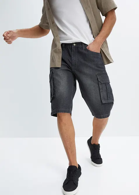 Cargo-bermudashorts i denim, Relaxed Fit, bonprix