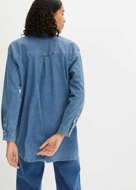 Oversized stretch-jeansbluse, bonprix
