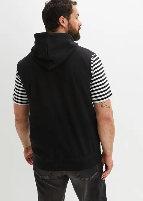 Sweatvest med hette i myk bomullsmiks, bonprix