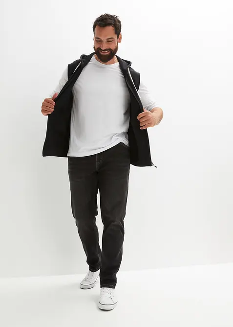 Sweatvest med hette i myk bomullsmiks, bonprix
