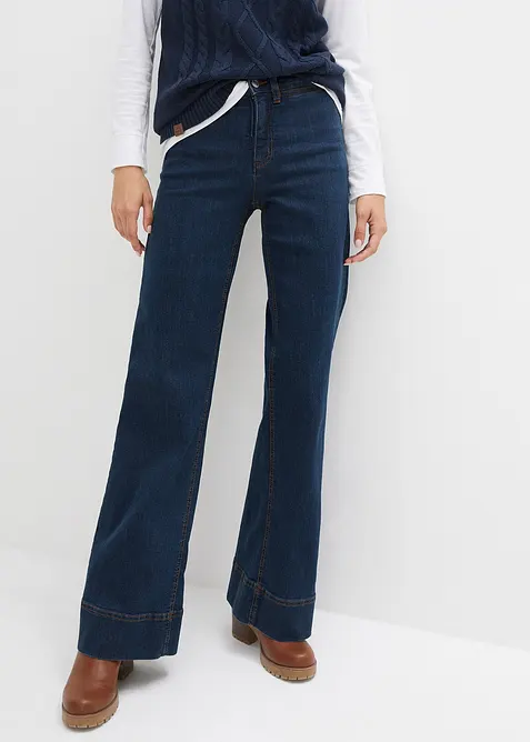 Wide Leg-jeans Mid Waist, Komfort-stretch, bonprix